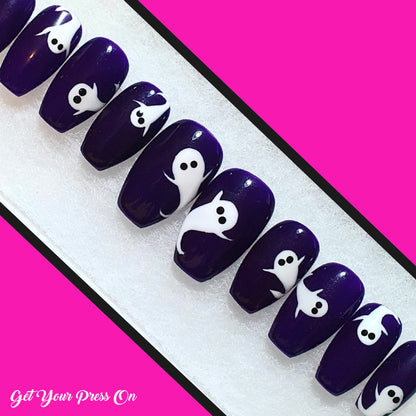 BOO! I see you! Ghost Press-On Nails. In ANY colour!